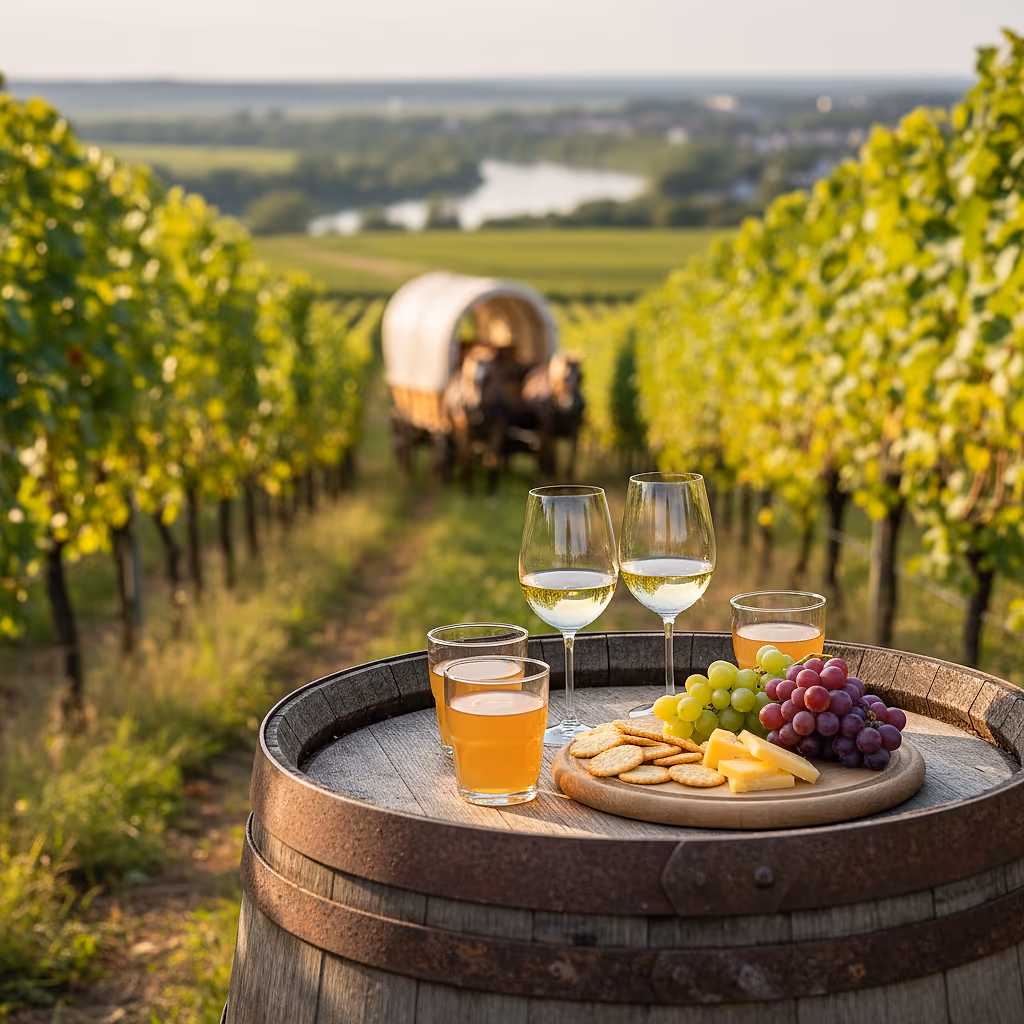 Planwagenfahrt mit Weinprobe durch die Zeilitzheimer Weinberge an der Mainschleife