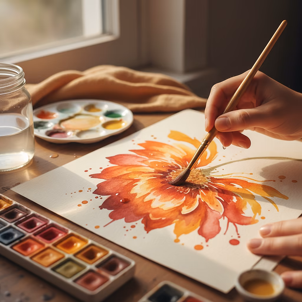 Aquarell Blumen Halbabstrakt -  Aquarell-Workshop mit Axel Weisenberger