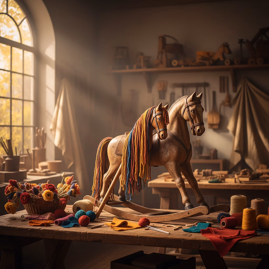 Kunst für Kinder: Schaukelpferd und Hobby Horses
