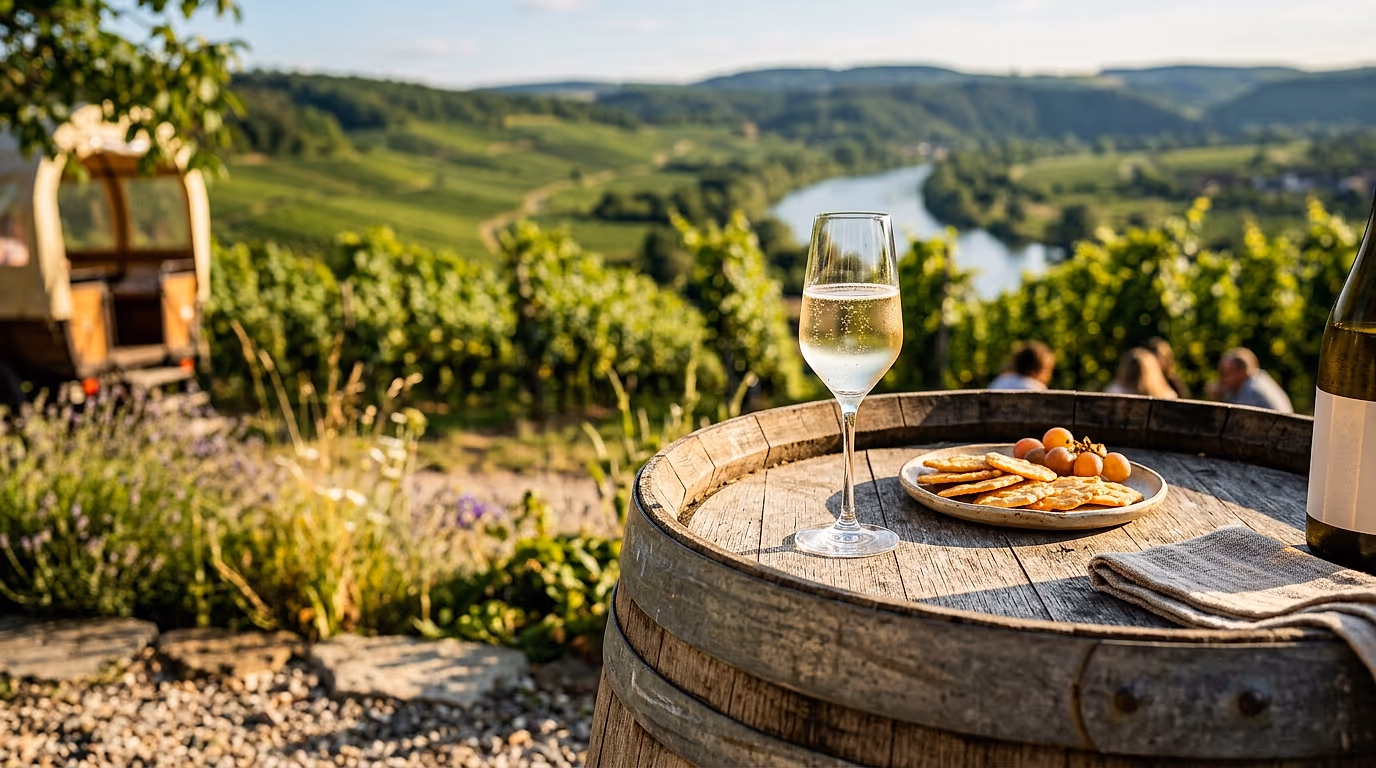 Planwagenfahrt mit Weinprobe durch die Zeilitzheimer Weinberge an der Mainschleife
